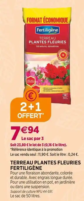 Delbard Fertiligène terreau plantes fleuries offre