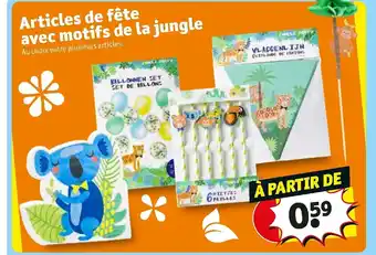 Articles de fête avec motifs de la jungle