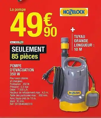 Brico Dépôt Pompe D'évacuation 350 W Hozelock offre