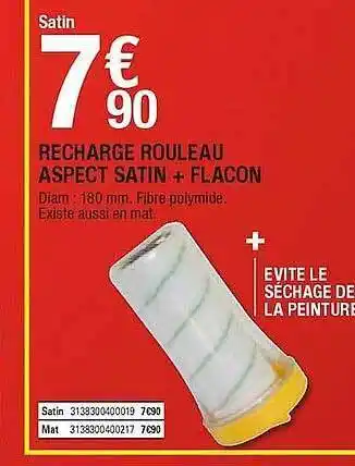 Brico Dépôt Recharge Rouleau Aspect Satin + Flacon offre