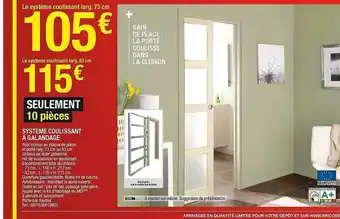 Brico Dépôt Système Coulissant à Galandage offre