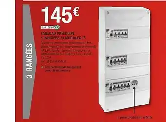 Brico Dépôt Tableau Prééquipé 3 Rangées 39 Modules T3 offre