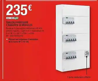 Brico Dépôt Tableau Prééquipé 3 Rangées 39 Modules offre