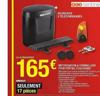 Brico Dépôt Motorisation à Crémaillère Pour Portail Coulissant offre