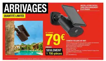 Brico Dépôt Caméra Solaire Hd Wifi offre