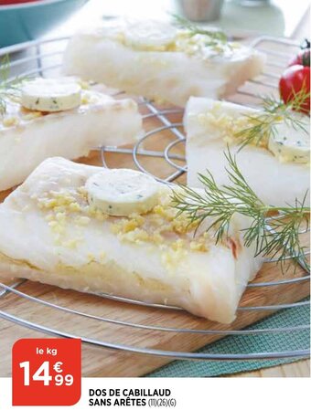 Bi1 Dos de cabillaud sans arêtes offre