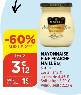 Bi1 Mayonnaise fine fraîche maille offre