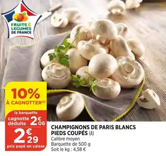 Bi1 Champignons de paris blancs pieds coupés offre