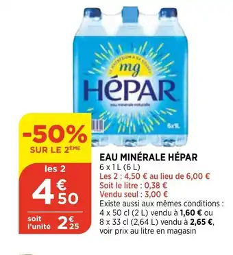 Bi1 Eau minérale hépar offre
