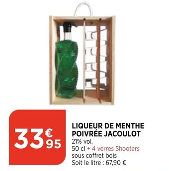 Bi1 Liqueur de menthe poivrée jacoulot offre