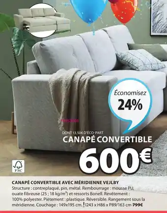 JYSK Canapé convertible avec méridienne Vejlby offre