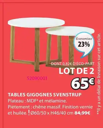 JYSK Tables gigones svenstrup offre