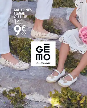 Gémo Ballerines femme ou fille offre