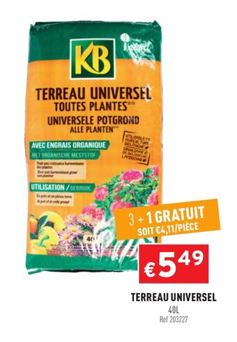 Trafic TERREAU UNIVERSEL offre