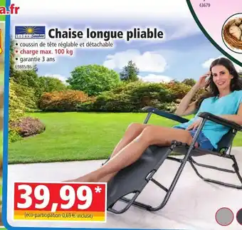 Chaise longue pliable