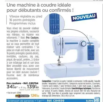 Teleshopping Pro couture- Réf. C85794 offre