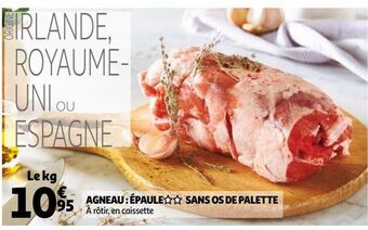 Auchan Agneau: epaule sans os de palette offre