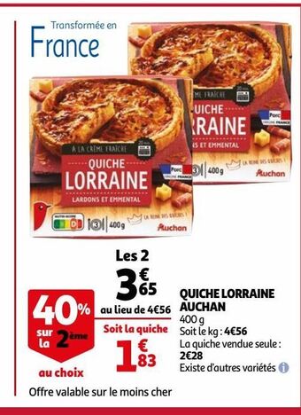 Auchan Quiche lorraine auchan offre