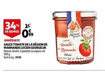 Auchan Sauce tomate de la region de marmande lucien georgelin offre