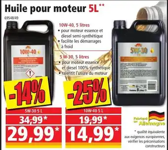 Norma Huile Pour Moteur offre