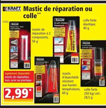 Mastic de Réparation Ou Colle