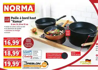 Norma Poêle à Bord Haut offre