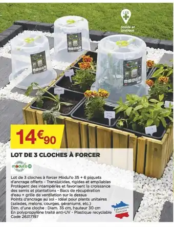 Bricomarché Lot de 3 Cloches à forcer offre