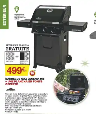 Bricomarché Barbecue Gaz Legend 365 offre