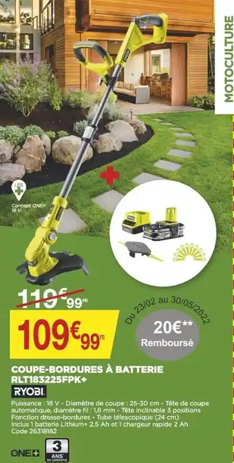 Bricomarché Coupe-Bordures à Batterie offre
