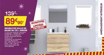 Bricomarché Meuble de Salle de Bains 60cm + Miroir offre