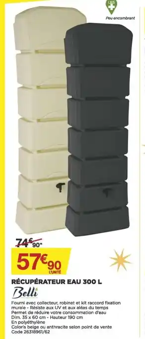 Bricomarché Récupérateur Eau 300L offre
