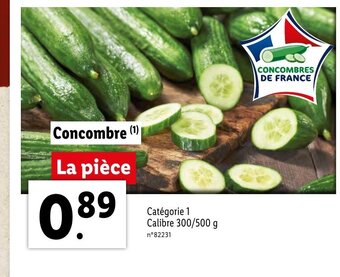 Lidl Concombre offre