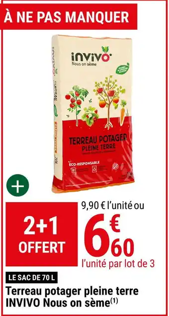 Gamm vert Invivo terreau potager pleine terre nous on sème offre