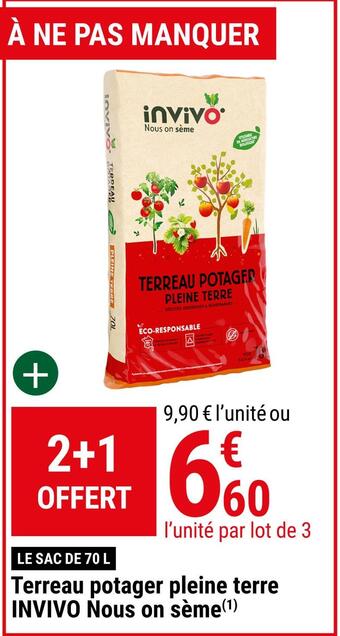 Gamm vert Invivo terreau potager pleine terre nous on sème offre