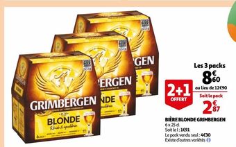 Auchan Bière blonde grimbergen offre