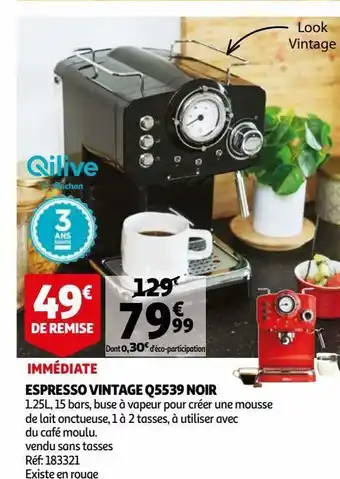 Auchan Espresso vinatge q55.9 noir offre