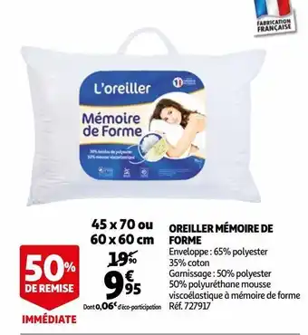 Oreiller memoire de forme