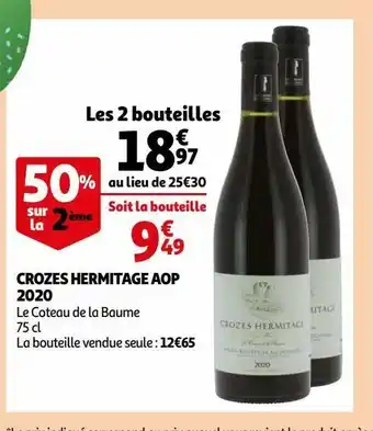 Auchan Crozes hermitage aop 2020 offre