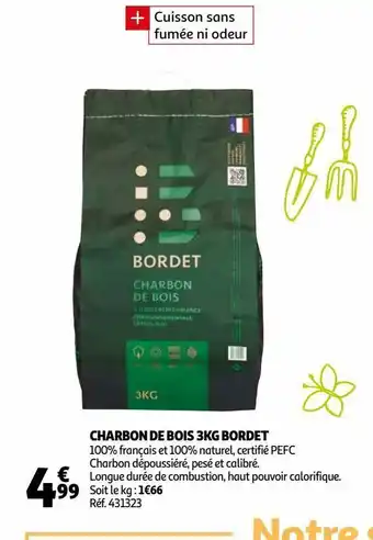Auchan Charbon de bois 3kg bordet offre
