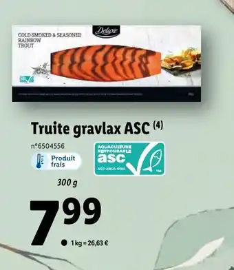 Lidl Truite gravlax ASC offre