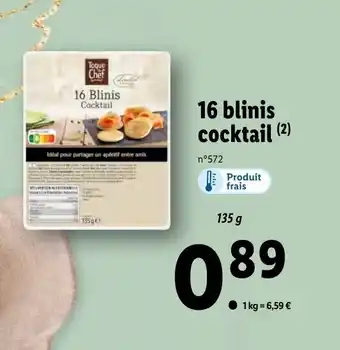 Lidl 16 Blinis cocktail offre