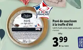 Lidl Pavé de saucisson offre