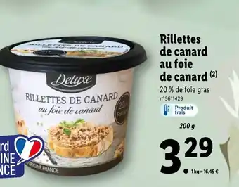 Lidl Rillettes de canard au foie de canard offre
