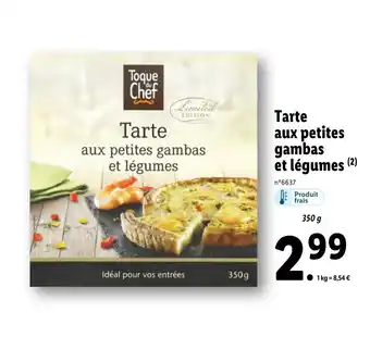 Lidl Tarte aux petites gambas et légumes offre