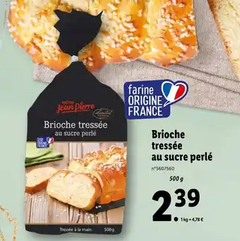 Lidl Brioche tressée au sucre perlé offre