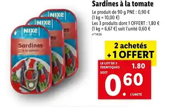 Lidl Sardines à la tomate offre