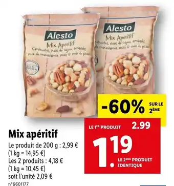 Lidl Mix apéritif offre