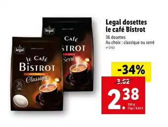 Lidl Legal dosettes le café bistrot offre