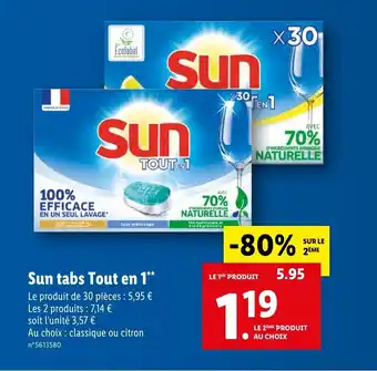 Lidl Sun tabs tout en 1 offre