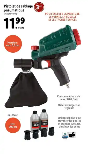 Lidl Pistolet de sablage pneumatique offre